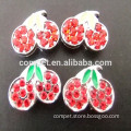 Metal Jewelry DIY Rhinestone enamel strawberries slide charm